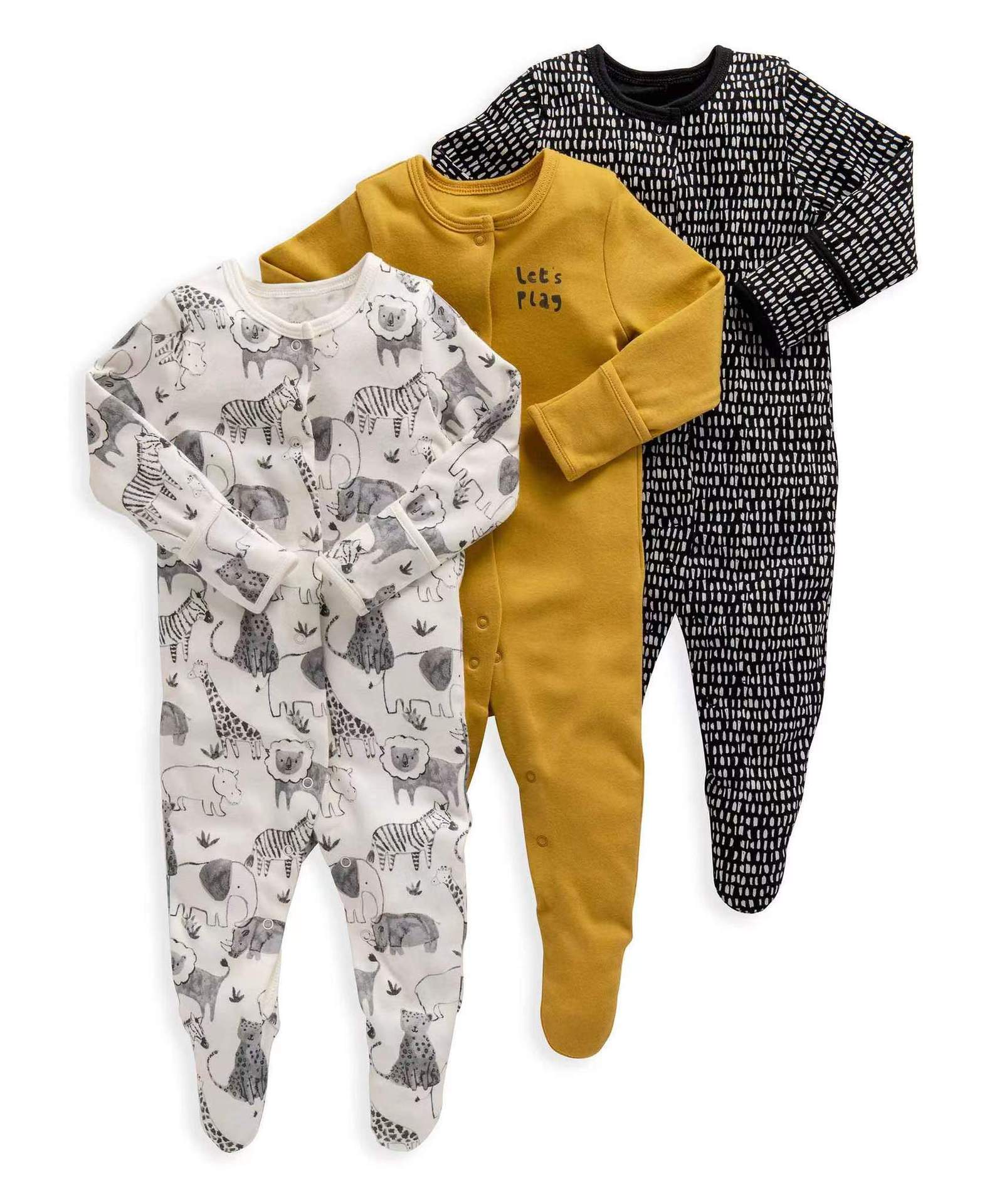 外国貿易の子供服春秋タイプの赤ちゃんのワンピースの長袖は足を包んでパジャマの新入生の赤ちゃんのプレゼントの箱を登ります。