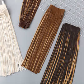 现货皮质流苏切割单面仿皮裙子须须流苏穗pu排须来料切割服装辅料