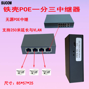 Iron Shell POE repeater one minute three passive standard POE switch VLAN relay extension separator monitoring