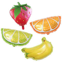 Orange, lemon, strawberry, banana, aluminum foil balloons, children's birthday party decoration, first birthday arrangement, balloon wholesale