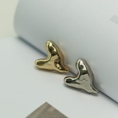 藝森ESSTUDUO 抽象設計愛心金屬紐扣小香法式風毛衣外套大衣扣子