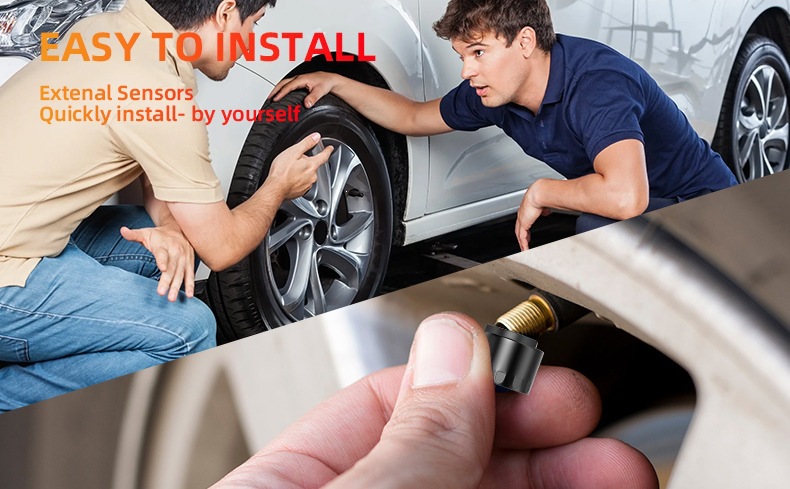 Cross-Border Ultra-Large Screen Tire Pressure Monitor with Time and Temperature Smart Digital Display and Solar-Powered Gps Speed Positioning System