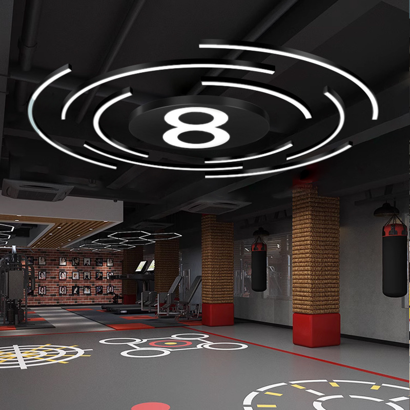 Lámpara de forma especial de forma redonda snooker billar negro 8 tiendas de juegos de marea KTV sala de deportes eléctricos atmósfera de billar anillo image 3