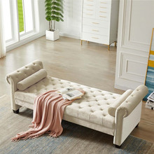 轻奢床尾凳卧室布艺床前凳小户型实木沙发凳有扶手换鞋凳厂家代发