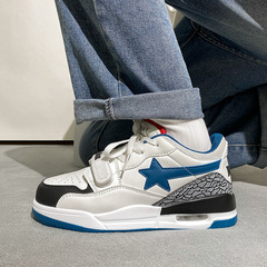 New College Style Casual Couple Air Cushion Height Running Leisure Shoes Star National Trend Versatile Student White Shoes