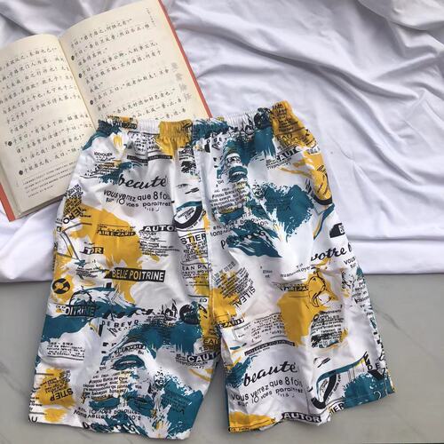 Beach pants for men, summer casual ice silk five-pocket pants, thin men's beach pants for walking