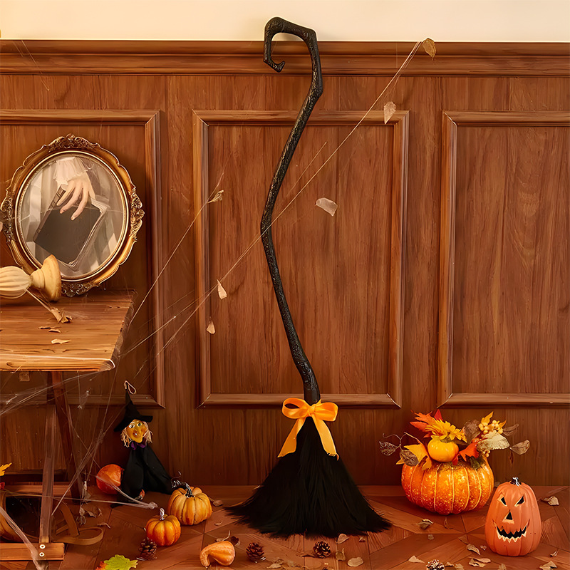 ハロウィーンのアップグレードの魔女のほうきは装飾のコスプレを飾ってプラスチックの魔女のハリーポッターの魔法のほうきを飾ります。|undefined
