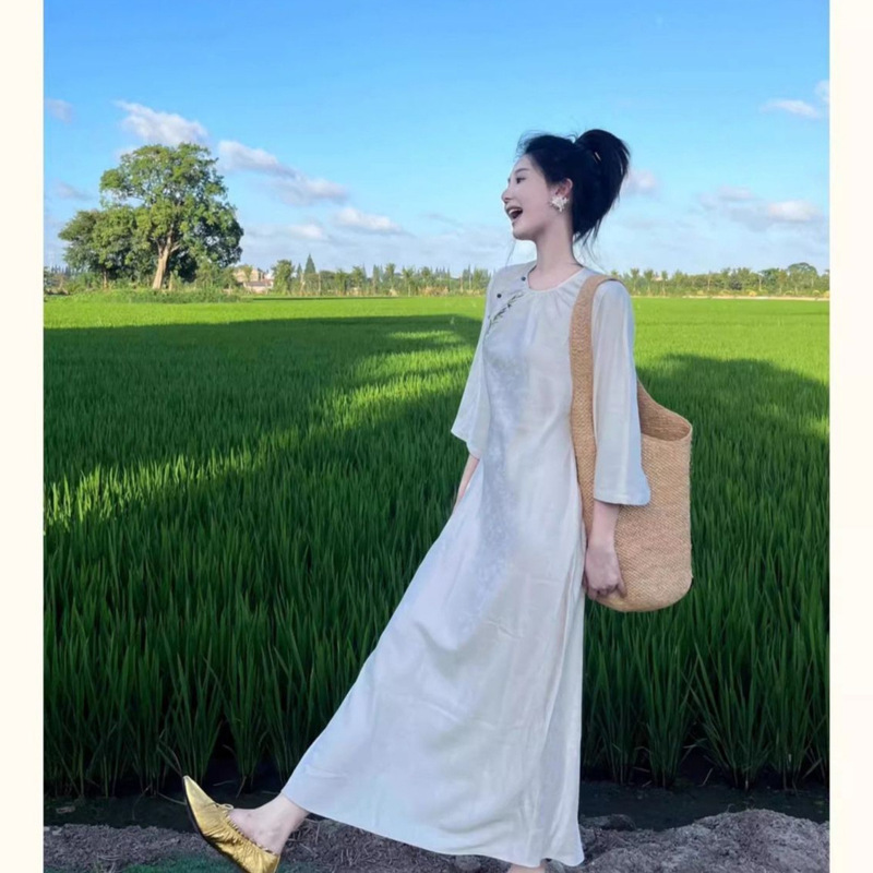 New Chinese-Style Unique and Beautiful Mini Dress, 2025 Early Autumn New Model, Niche and Non-Replicated Design, Elegant Cheongsam Dress New Chinese-Style Unique and Beautiful Mini Dress, 2025 Early Autumn New Model, Niche and Non-Replicated Design, Elegant Cheongsam Dress