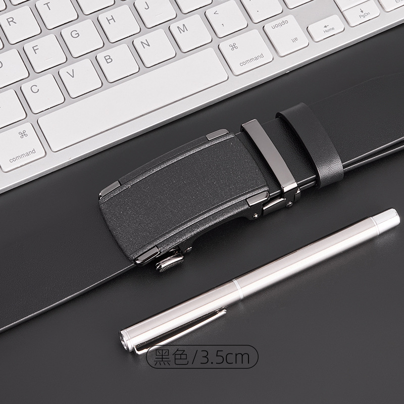 高級ビジネスベルト男性高級感トップ層牛革ベルト男性ファッションファッション男性自動バックル本革