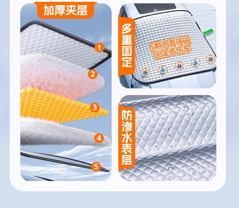 Car Clothes Car Cover Half-body Winter Thickened Car Snow Cover Universal Four Seasons Oxford Cloth Half Cover Winter Anti-freeze Anti-snow