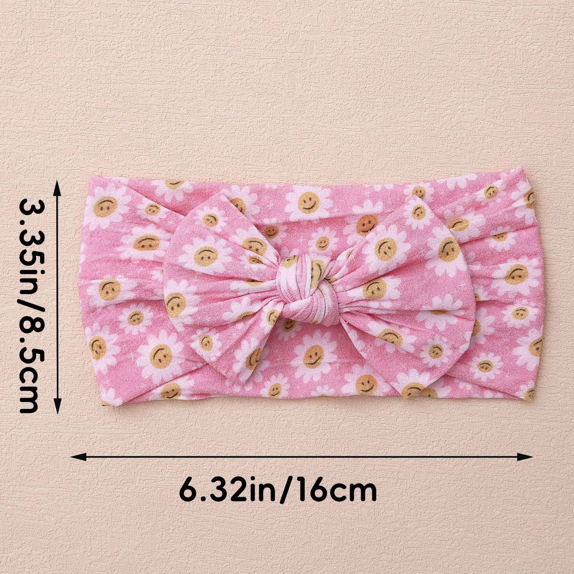 Europe and the United States cross-border new children's hair accessories baby digital printed bow headband baby elastic nylon wide hair band_voghion.com