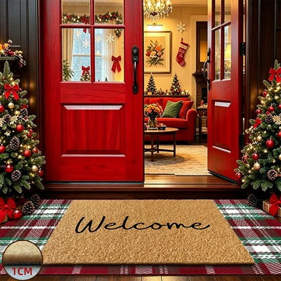 Avtomobil döşəmə paspasları, entrance door mat, hallway decorative carpet - welcomecotton-thread-set-4376-imitation-coconut-palm-6090-cotton-thread
