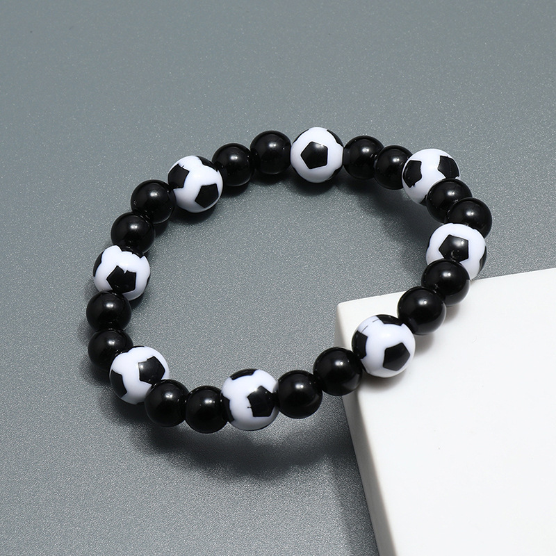 Wholesale Jewelry Football Black Beaded Bracelet Nihaojewelry display picture 1