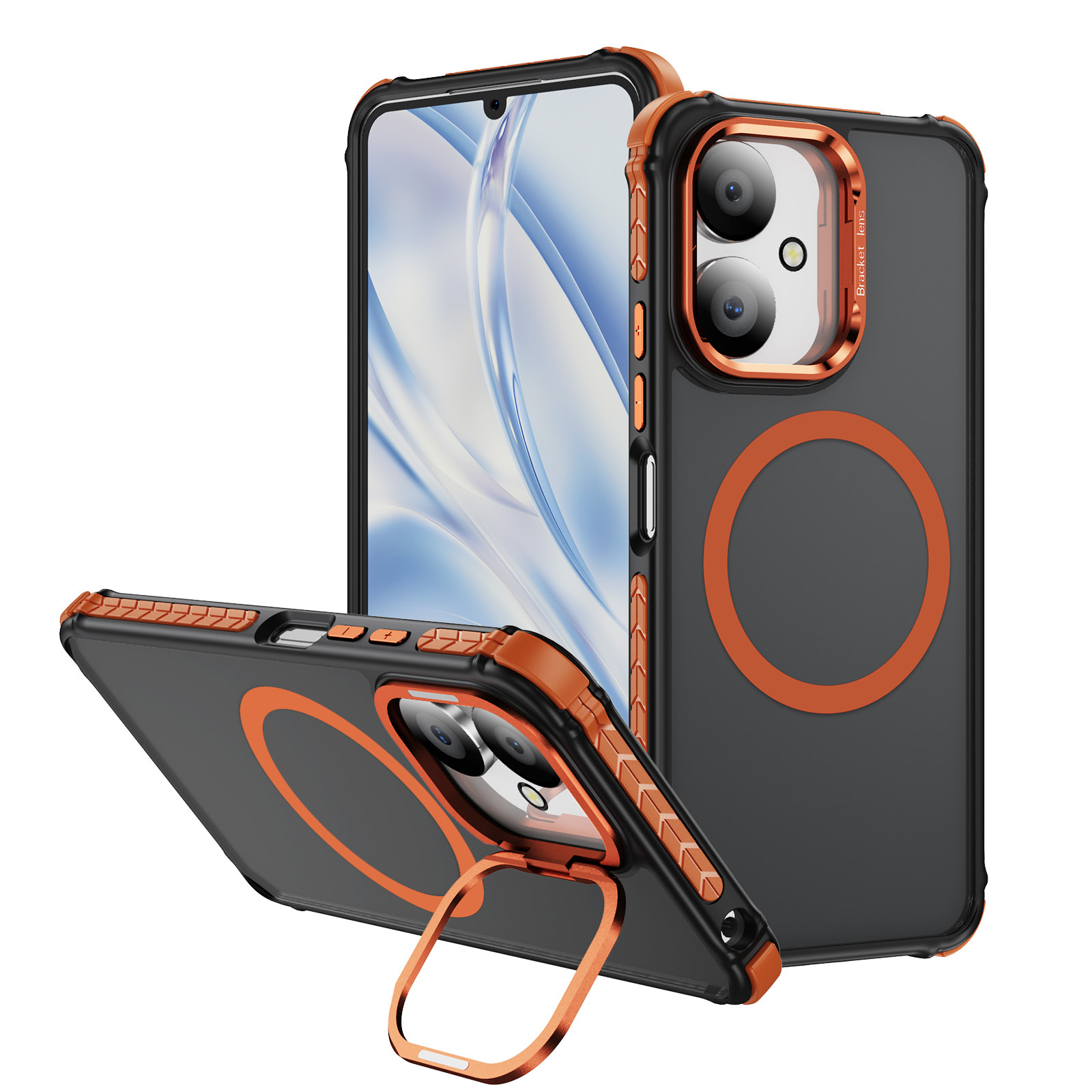 Aplicable Redmi 13C Rainbow No. 1 Funda para teléfono móvil con anillo magnético con sensor de piel Redmi 13 Funda protectora para soporte de lente de carga inalámbrica