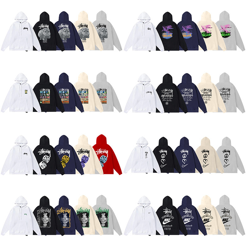 Cross-Border Trendy Brand Stussy Autumn and Winter New Hooded Sweatshirt Casual Loose Streetwear Men's Hoodie Couple's Jacket