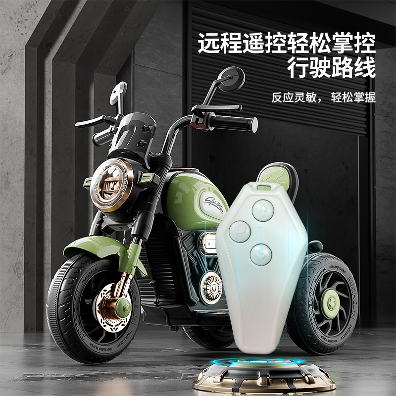 motocicleta eléctrica para niños triciclos para niños y niñas coche para niños se puede sentar en el coche de juguete de regalo de control remoto