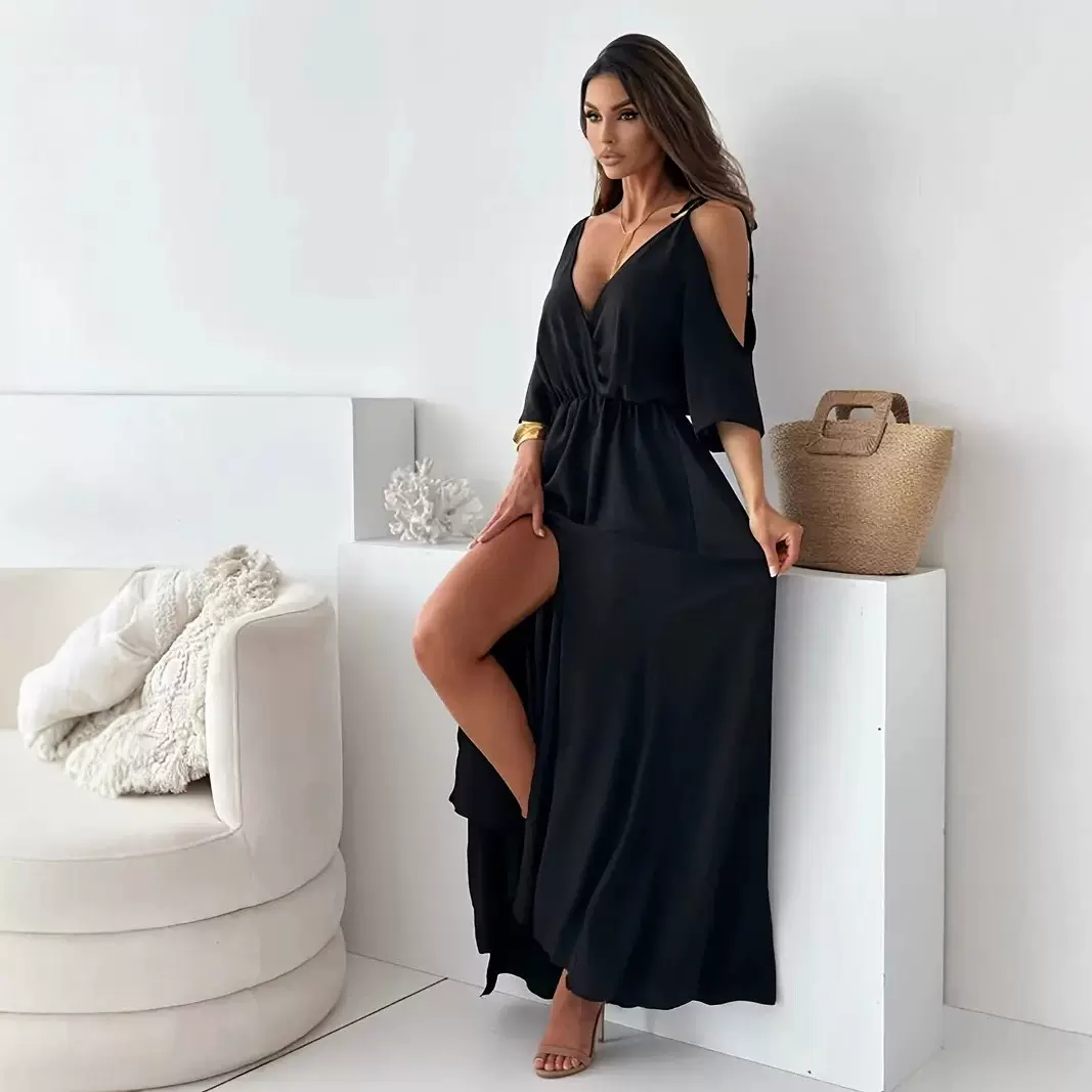 亚马逊跨境欧美外贸女士性感长款连衣裙大码特大码超大摆设计