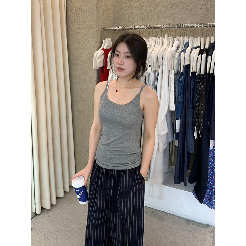 Yuanpai Large U-Back Versatile Thin Camisole 2026 Summer Comfortable Tencel Wool Sleeveless Top Wc230