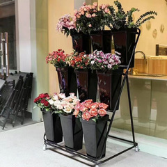 Thickened plastic flower bucket, flower shop flower awakening bucket, dry flower arrangement bucket, bouquet bucket, flower shop floral material wholesale