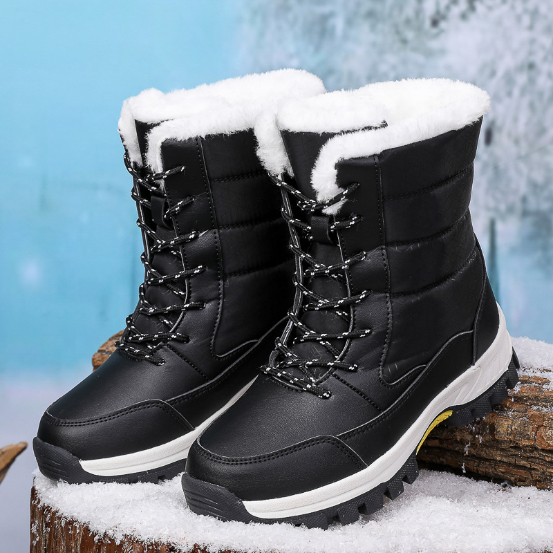 Botas de Nieve de Caña Alta con Plataforma para Mujer, PU, Térmicas e Impermeables image 3