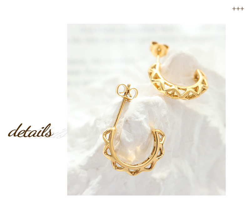 Simple Style C Shape Titanium Steel Ear Studs Plating Stainless Steel Earrings