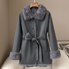 少量服饰2025秋冬新款韩版休闲兔毛内胆老钱风双面穿尼克服皮草女