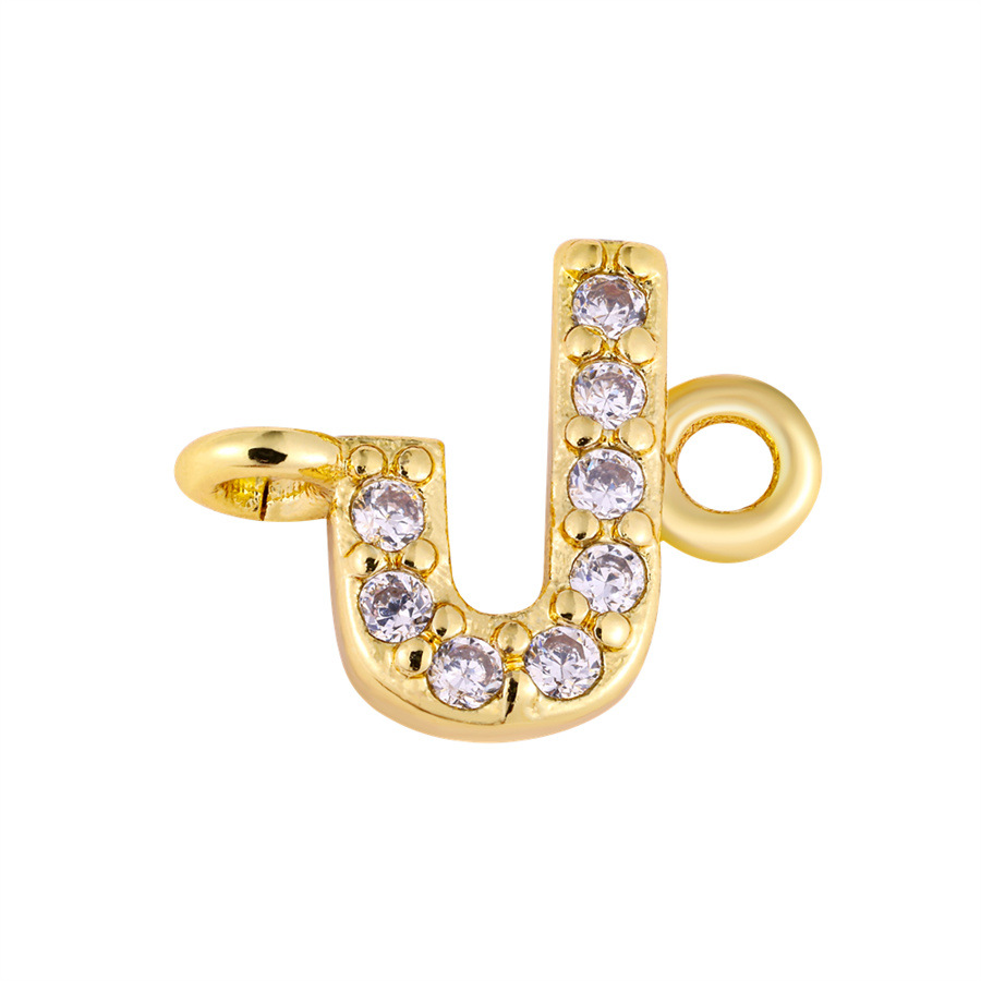 3g Weight Connectors Jewelry Making Type 7.7*13mm Jewelry Making Size Zircon Inlay Material DIY Jewelry Accessories, Bracelets Classification 1 Piece Quantity Copper Material Letter, Word Pattern Simple Style Style Beaded, Inlay Craft 1 Piece 7.7*13mm Copper Zircon Letter Word Connectors DIY Jewelry Accessories Bracelets 15