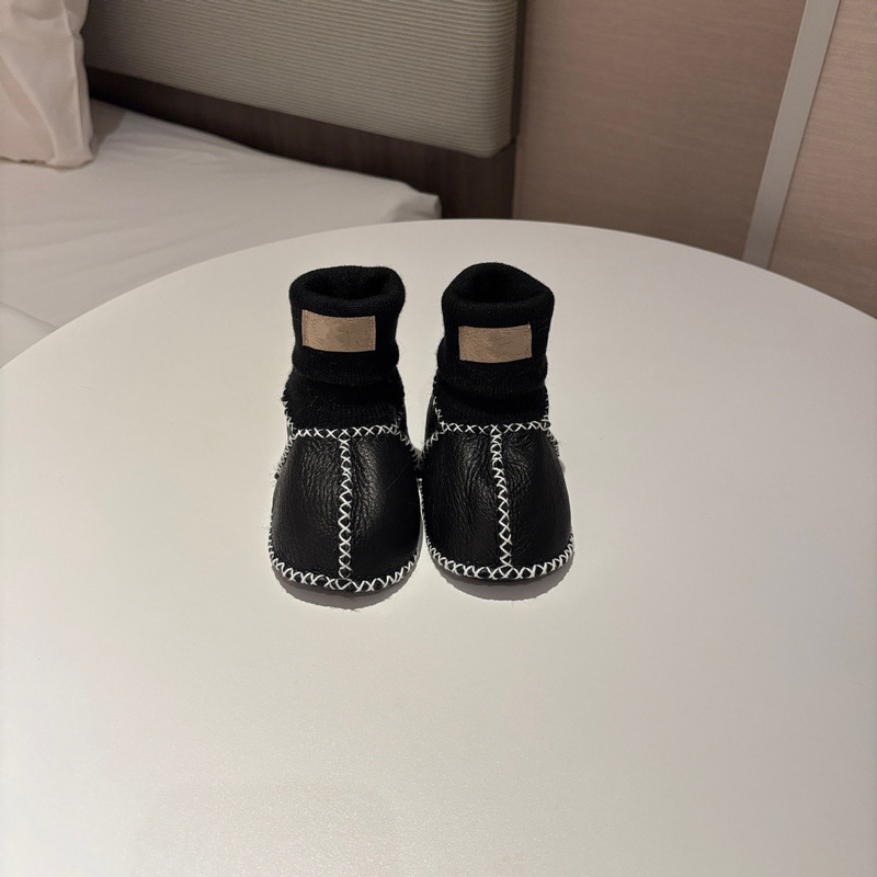 桑坡纯色羊皮毛一体宝宝棉鞋婴幼儿鞋室内步前鞋袜软底男宝女宝|undefined