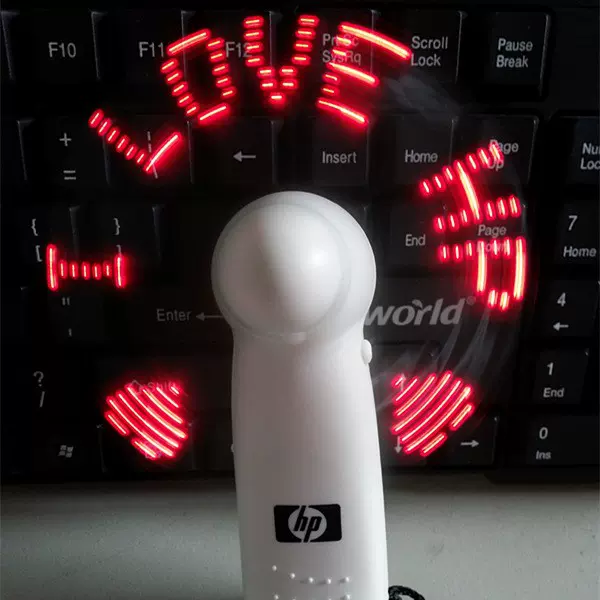 LED发光闪字风扇定1做手柄字体设置发光闪灯小风扇礼品定1制logo