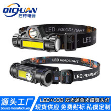 爆款led迷你头灯强光多功能双光源磁吸户外usb充电钓鱼迷你小头灯