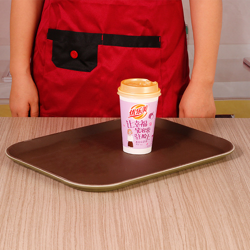 Wholesale hotel bar KTV tempered anti-slip round fast food tray merchants square plastic tray food preparation tray