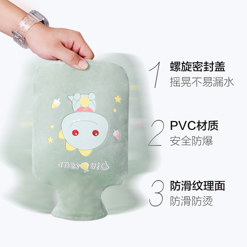 New cartoon water-filled hot bag for waist, plush large and small warm water bags, student female cute hand warmer wholesale