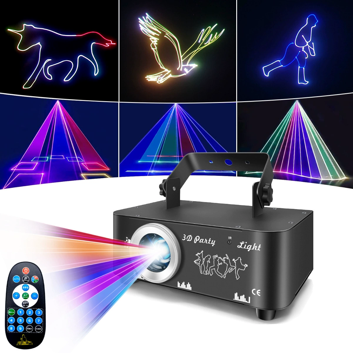 New full-color 3D animation laser stage laser KTV bar beam disco ambience projection pattern light