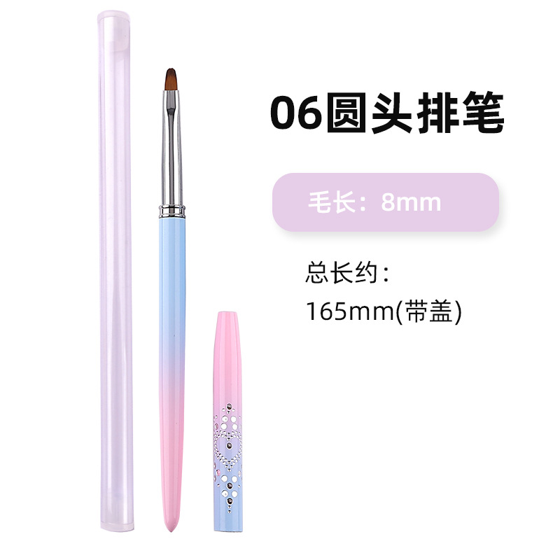 Juego de bolígrafos de uñas de punto transfronterizo, juego completo de 15 hilos de tracción, brocha de fototerapia de cristal tallado, cepillo de herramientas para uñas