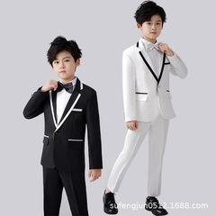 Children's suit set handsome British style flower child dress boy small western suit medium and large children boys piano performance suit 