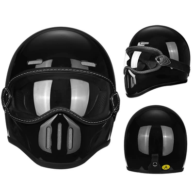 Motorcycle Safety Supplies — Body, Harley Cruise American-Style Motorcycle - fiberglass-magic-black-transparent-lenses-m56-57-head-circumference