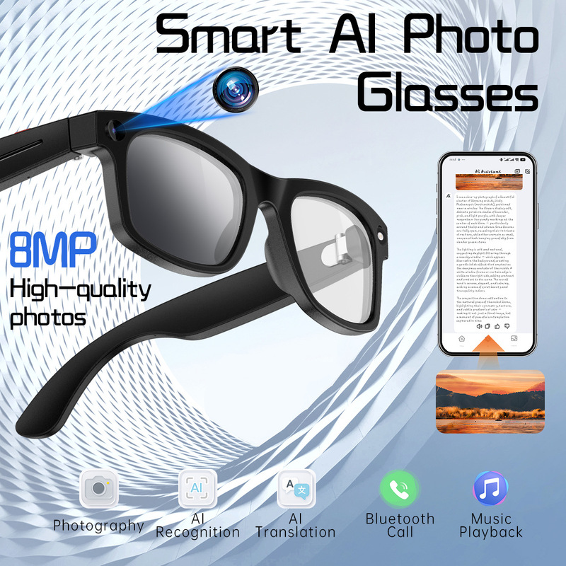 S2Max Smart Glasses with 500W Pixels for Video Recording and Photo Taking, Ai Translation