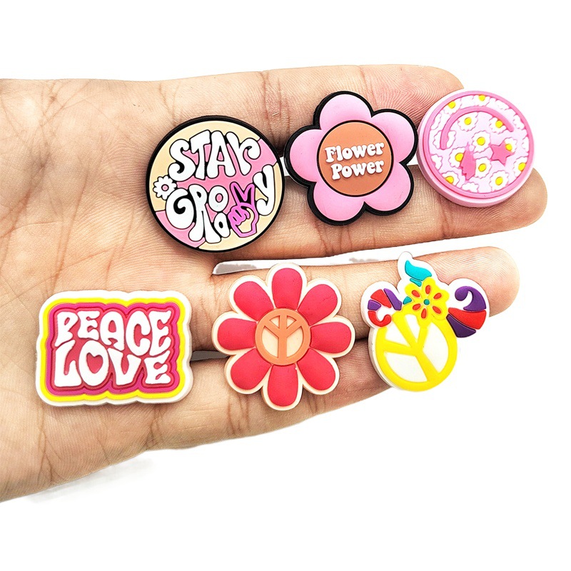 Amor y paz Rosa chica cueva zapatos flor extraíble jardín zapato hebilla DIY zapatos accesorios decoración del partido