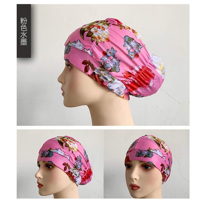 Fábrica al por mayor plisado paño gorro de natación extra grande circunferencia de la cabeza no apretado Pelo Largo oído protección natación caliente primavera unisex gorro de natación