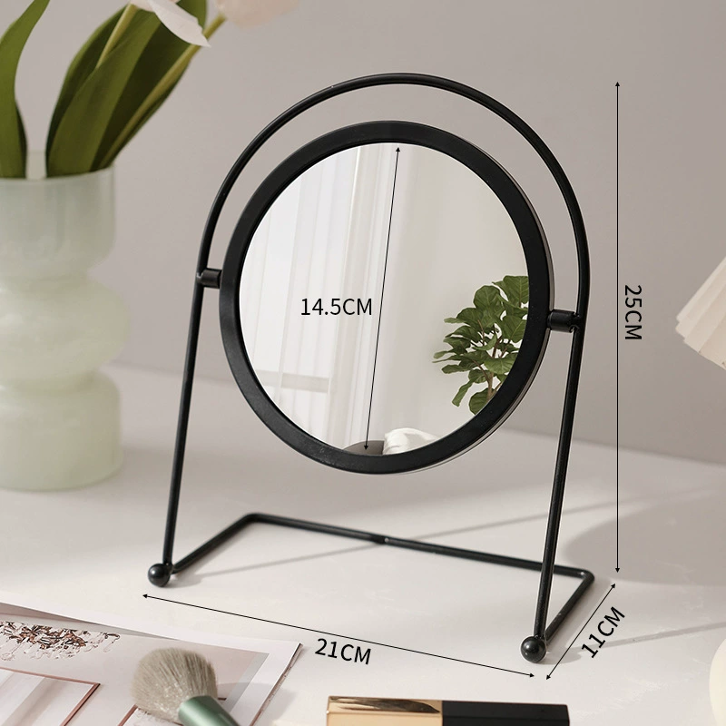 Dressing Table Mirror — Rotatable Oval Desktop Mirror, Silver/Gold/Black, Multiple Sizes