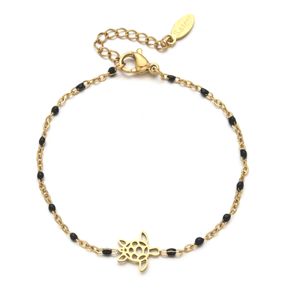 2g Weight Bracelets Classification 1 Piece Quantity Daily Occasion Stainless Steel Material Tortoise Pattern Women's Gender Plating Design Cute Style Cute Tortoise Stainless Steel Plating Bracelets 4