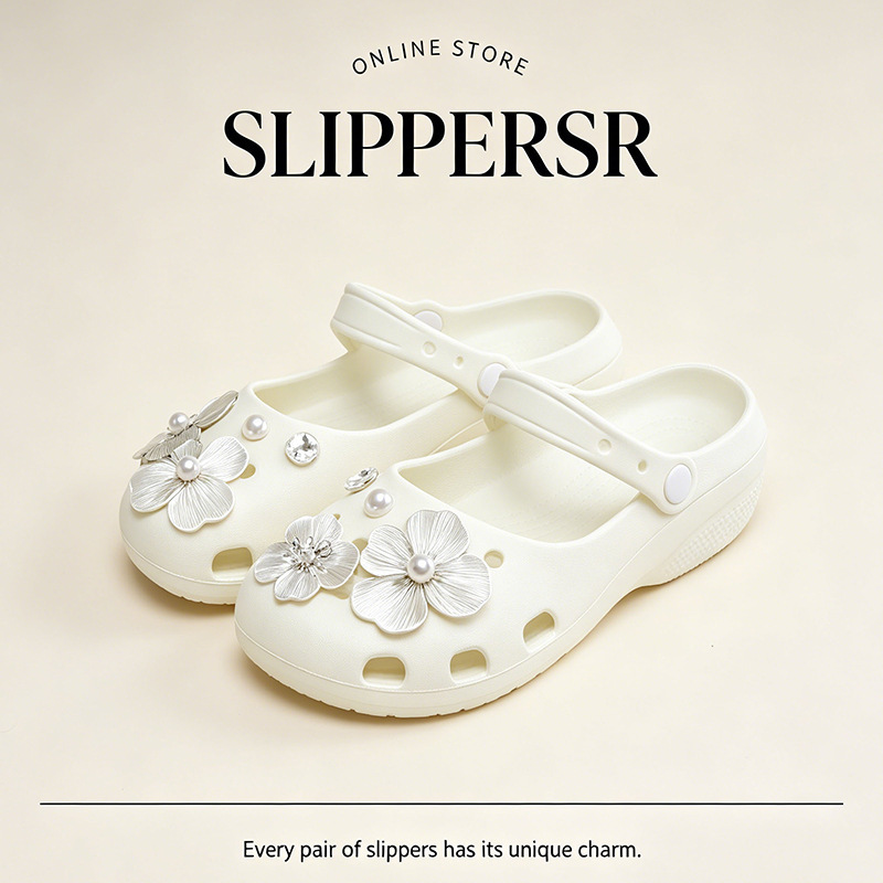 Mary Jane Clogs for Women, Fashionable New Summer Style, Soft-Soled Non-Slip Ballet Shoes, Suitable for Indoor and Outdoor Wear, Closed-Toe Sandals