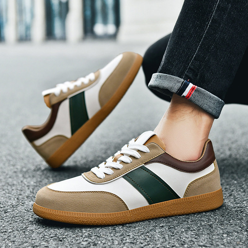 Giày sneaker nam cổ thấp đế bằng thoáng khí kiểu mới — 9157 màu đen, 9157 trắng xanh lá