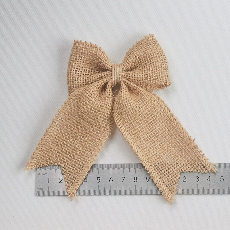 Рождественский бант декоративный ласточкин хвост тыква грубая конопляная бантик