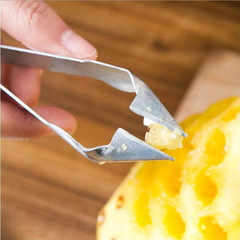 Stainless steel pineapple eye remover pointed strawberry clip household multi-functional pineapple peeling gadget fruit strawberry stem remover