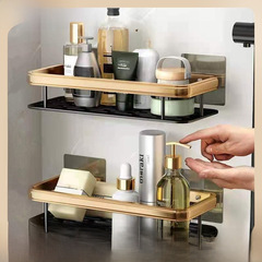 Bathroom Vanity Storage Shelf Bathroom Oral Care Organizational Rack Square Aluminum Plate Cosmetic Storage Wall Mounted Home Drain Layer Rack