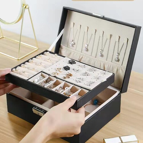 Large Capacity Multi-layer Jewelry Box with Exquisite Earrings, Stud Earrings, Necklaces, Rings, and Accessories Storage Box for Wholesale