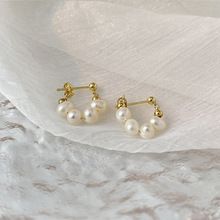 2025新款天然淡水珍珠耳圈 气质高级感小众耳环百搭轻奢ins风耳饰