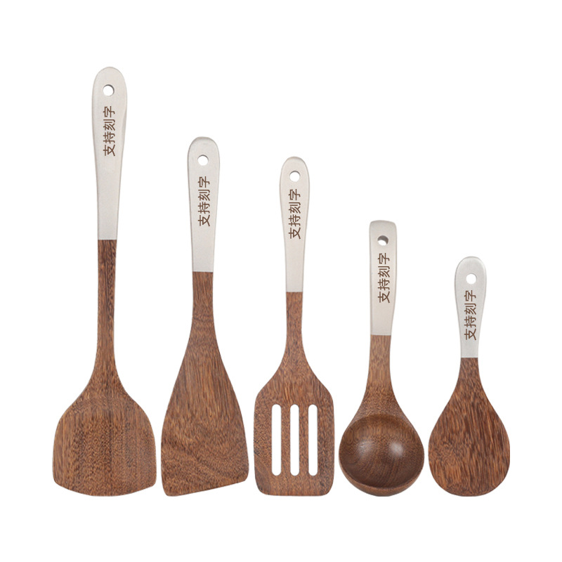 Ala de pollo espátula de madera antiadherente pan especial mango largo traje de espátula de madera maciza pala de cocina resistente a altas temperaturas espátula de madera letras