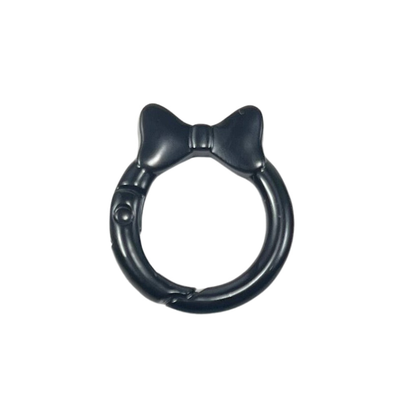 蝶結びカラースプリングバックル蝶ネクタイリング明るいスプリングリングキーホルダーDIY部品合金接続リング